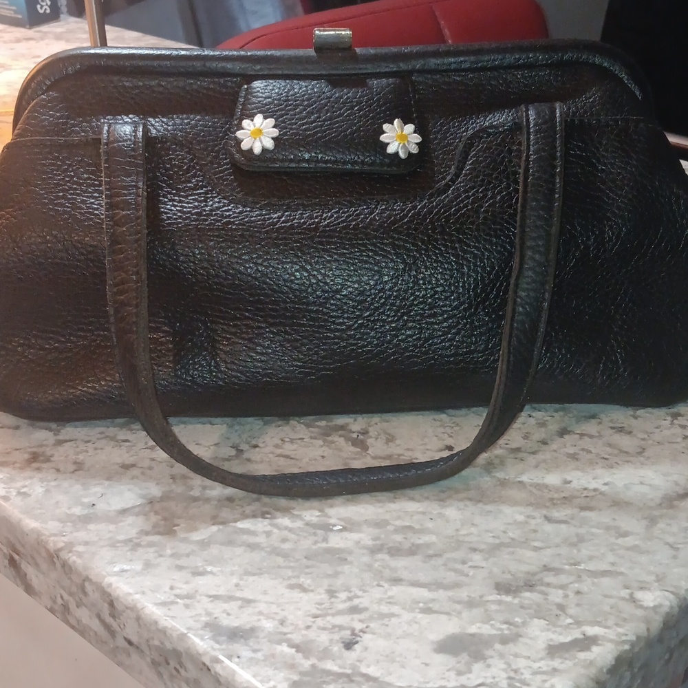 Vintage Black Leather Purse